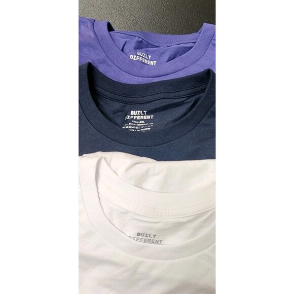 Built Different Crew Neck Shirt Size 3XL Tall 3 Shirts Navy White Purple Rtl $67 - Picture 2 of 10